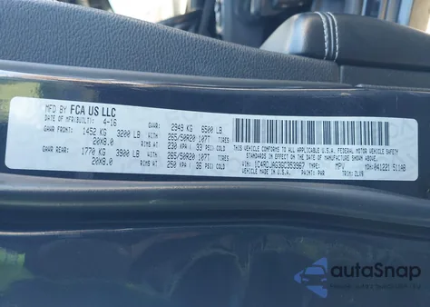 2016 Dodge Durango Sxt из США, поврежденный, VIN 1C4RDJAG3GC353967